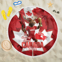 Canada Day Proud 2026 Beach Blanket Canadian Moose Soccer Is Coming Home
