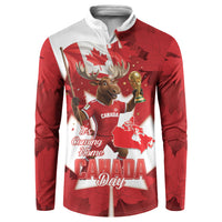 Canada Day Proud 2026 Button Sweatshirt Canadian Moose Soccer Is Coming Home