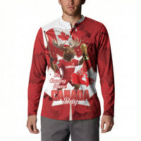 Canada Day Proud 2026 Button Sweatshirt Canadian Moose Soccer Is Coming Home