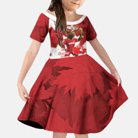Canada Day Proud 2026 Kid Short Sleeve Dress Canadian Moose Soccer Is Coming Home