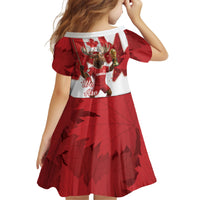 Canada Day Proud 2026 Kid Short Sleeve Dress Canadian Moose Soccer Is Coming Home