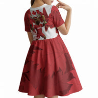 Canada Day Proud 2026 Kid Short Sleeve Dress Canadian Moose Soccer Is Coming Home