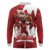 Canada Day Proud 2026 Long Sleeve Polo Shirt Canadian Moose Soccer Is Coming Home