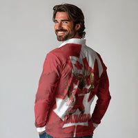 Canada Day Proud 2026 Long Sleeve Polo Shirt Canadian Moose Soccer Is Coming Home
