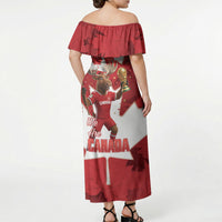 Canada Day Proud 2026 Off Shoulder Maxi Dress Canadian Moose Soccer Is Coming Home