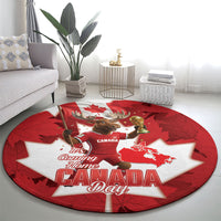 Canada Day Proud 2026 Round Carpet Canadian Moose Soccer Is Coming Home