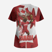 Canada Day Proud 2026 Scrub Top Canadian Moose Soccer Is Coming Home