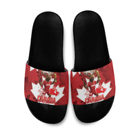 Canada Day Proud 2026 Slide Sandals Canadian Moose Soccer Is Coming Home