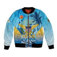 US Virgin Islands Independence Day Personalized Bomber Jacket 1848 Proud Palm Tropical Style