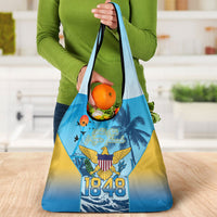 US Virgin Islands Independence Day Grocery Bag 1848 Proud Palm Tropical Style