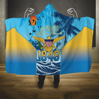US Virgin Islands Independence Day Hooded Blanket 1848 Proud Palm Tropical Style