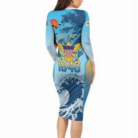 US Virgin Islands Independence Day Personalized Long Sleeve Bodycon Dress 1848 Proud Palm Tropical Style