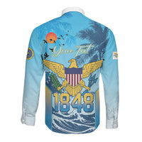 US Virgin Islands Independence Day Personalized Long Sleeve Button Shirt 1848 Proud Palm Tropical Style