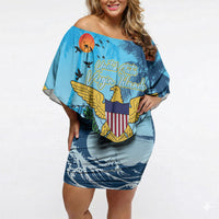US Virgin Islands Independence Day Personalized Off Shoulder Short Dress 1848 Proud Palm Tropical Style