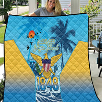 US Virgin Islands Independence Day Quilt 1848 Proud Palm Tropical Style
