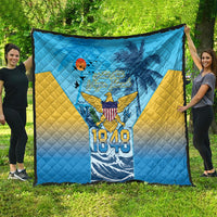 US Virgin Islands Independence Day Quilt 1848 Proud Palm Tropical Style