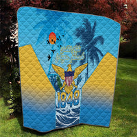 US Virgin Islands Independence Day Quilt 1848 Proud Palm Tropical Style