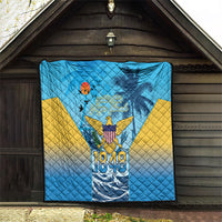 US Virgin Islands Independence Day Quilt 1848 Proud Palm Tropical Style