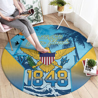US Virgin Islands Independence Day Round Carpet 1848 Proud Palm Tropical Style