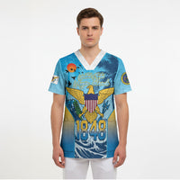 US Virgin Islands Independence Day Personalized Scrub Top 1848 Proud Palm Tropical Style