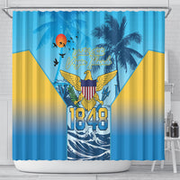 US Virgin Islands Independence Day Shower Curtain 1848 Proud Palm Tropical Style