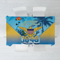US Virgin Islands Independence Day Tablecloth 1848 Proud Palm Tropical Style