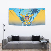 US Virgin Islands Independence Day Tapestry 1848 Proud Palm Tropical Style
