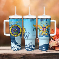 US Virgin Islands Independence Day Personalized Tumbler With Handle 1848 Proud Palm Tropical Style