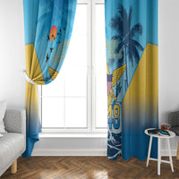 US Virgin Islands Independence Day Window Curtain 1848 Proud Palm Tropical Style