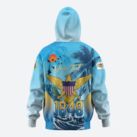 US Virgin Islands Independence Day Personalized Zip Hoodie 1848 Proud Palm Tropical Style