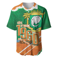 Cote d'Ivoire Independence Day Personalized Baseball Jersey 1960 Proud Coat Of Arms Grunge Style