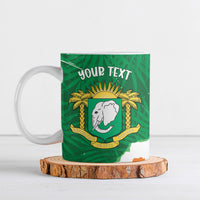 Cote d'Ivoire Independence Day Personalized Ceramic Mug 1960 Proud Coat Of Arms Grunge Style