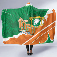 Cote d'Ivoire Independence Day Hooded Blanket 1960 Proud Coat Of Arms Grunge Style