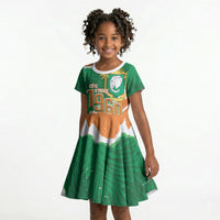 Cote d'Ivoire Independence Day Personalized Kid Short Sleeve Dress 1960 Proud Coat Of Arms Grunge Style