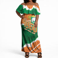 Cote d'Ivoire Independence Day Personalized Off Shoulder Maxi Dress 1960 Proud Coat Of Arms Grunge Style