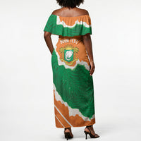 Cote d'Ivoire Independence Day Personalized Off Shoulder Maxi Dress 1960 Proud Coat Of Arms Grunge Style