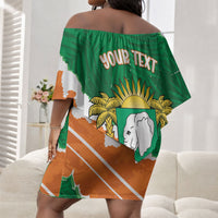 Cote d'Ivoire Independence Day Personalized Off Shoulder Short Dress 1960 Proud Coat Of Arms Grunge Style