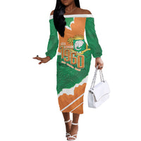 Cote d'Ivoire Independence Day Personalized Off The Shoulder Long Sleeve Dress 1960 Proud Coat Of Arms Grunge Style