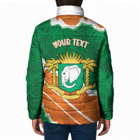 Cote d'Ivoire Independence Day Personalized Padded Jacket 1960 Proud Coat Of Arms Grunge Style