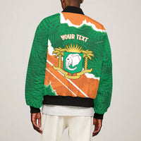Cote d'Ivoire Independence Day Personalized Sleeve Zip Bomber Jacket 1960 Proud Coat Of Arms Grunge Style