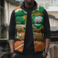 Cote d'Ivoire Independence Day Personalized Sleeveless Puffer Jacket 1960 Proud Coat Of Arms Grunge Style