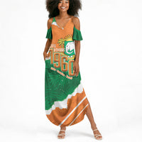 Cote d'Ivoire Independence Day Personalized Summer Maxi Dress 1960 Proud Coat Of Arms Grunge Style