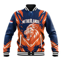 Custom Netherlands 2026 Football Baseball Jacket Go Oranje Majestic Lion