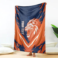 Custom Netherlands 2026 Football Blanket Go Oranje Majestic Lion