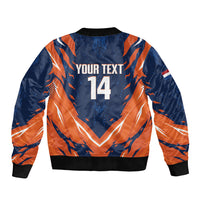 Custom Netherlands 2026 Football Bomber Jacket Go Oranje Majestic Lion
