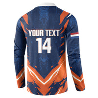 Custom Netherlands 2026 Football Button Sweatshirt Go Oranje Majestic Lion