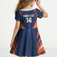 Custom Netherlands 2026 Football Kid Short Sleeve Dress Go Oranje Majestic Lion