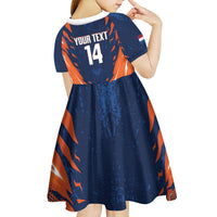 Custom Netherlands 2026 Football Kid Short Sleeve Dress Go Oranje Majestic Lion