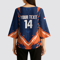 Custom Netherlands 2026 Football Kimono Sleeve Blouse Go Oranje Majestic Lion
