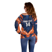 Custom Netherlands 2026 Football Off Shoulder Sweater Go Oranje Majestic Lion